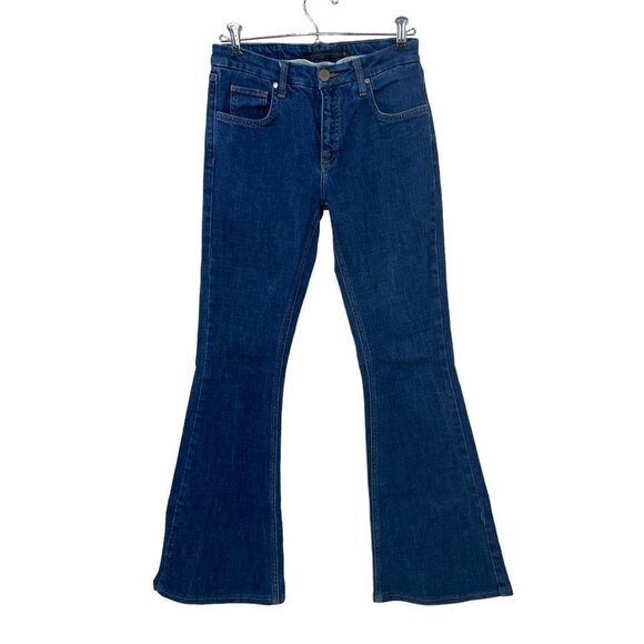 Victoria Beckham Women's Size 28" Medium Wash Mid‎ Rise Flare Leg Jeans Stretch - Picture 1 of 9